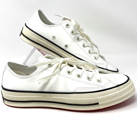 Converse Womens Patent Synthetic Leather White Low Top Sneaker AUTHENTIC 162439C - Picture 2 of 12